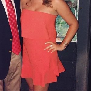 BCBG orange strapless dress